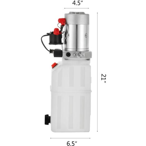 Mophorn Pompe Hydraulique 12V Simple Action Remorque Benne 7 Quart Camion Benne
