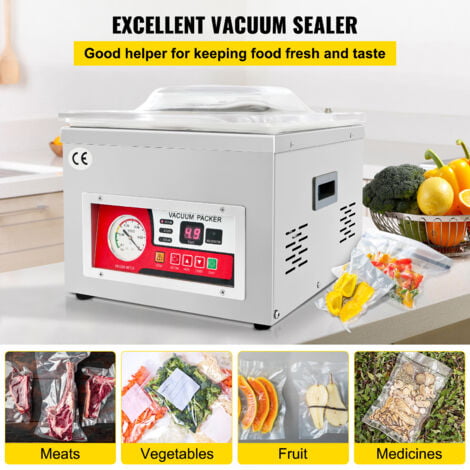 Mophorn Machine a emballer sous vide, 260W de puissance de scellage, machine a emballer sous vide pour les aliments humides, les viandes, les marinades, taille compacte, 10.2" de longueur de scellage,