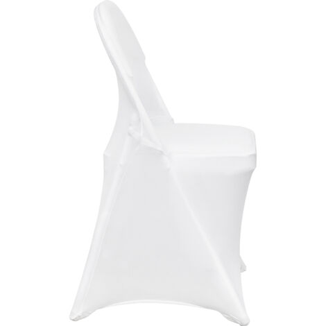 Mophorn  Lot de 30 housses de chaise pliantes en élasthanne extensible, housses universelles ajustées, amovibles et lavables pour événements, blanc