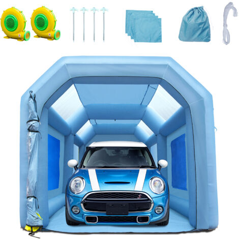 Mophorn – Cabine de peinture gonflable 6x3x2,5m – Tissu Oxford 210D – Système de filtration à 2 fenêtres – Ventilateurs 750W et 480W - 20x10x8ft