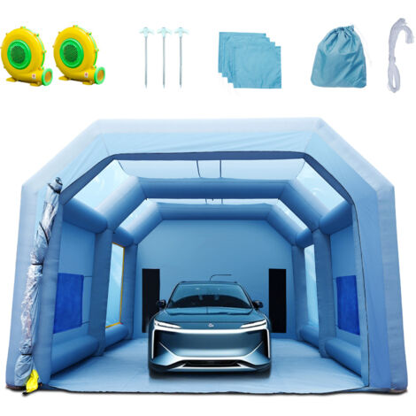 Mophorn – Cabine de pulvérisation gonflable 10x6x4m – Tissu Oxford 210D – Système de filtration 6 fenêtres – Ventilateurs 1100W et 950W