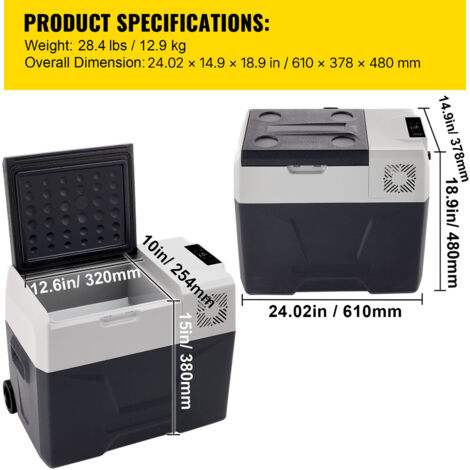 Glacière électrique Portable 40L KROAK – Compresseur, Double Zone, 12V/24V/240V