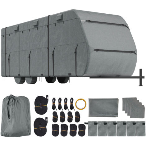 Mophorn Housse de caravane de voyage , housse de camping-car de 28 à 31 pieds, tissu Oxford 300D, imperméable et coupe-vent, anti-déchirure, classe A, avec sac de rangement, patchs