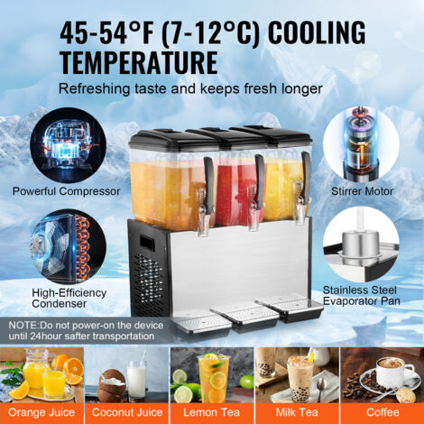EASYROSE Distributeur De Boissons 8L Avec Robinet Et Chambre à Glace - Pour Jus Froids/Chaunds, Limonade, Thé, Café - Idéal Fêtes, Restaurants, Événements