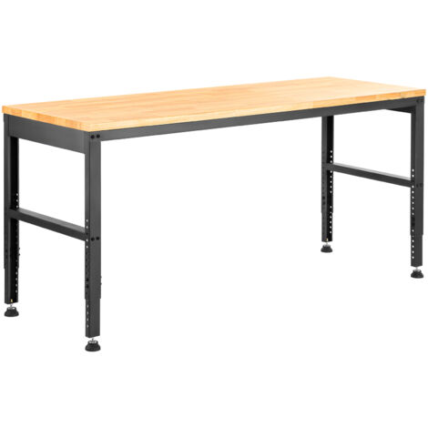 Mophorn – Établi réglable 48 x 20 po – Hauteur réglable 28,3 à 38,1 po – Capacité 2000 lb – Plateau en chêne – Cadre en acier laminé à froid
