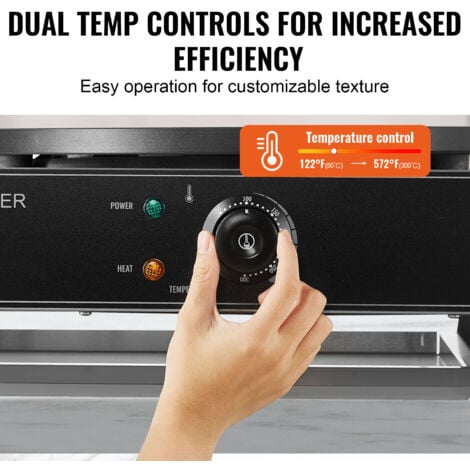 Crêpière Électrique Professionnelle 2800W - 45cm Antiadhésive - Acier Inox - Réglable 150-280°C - Pour Resto Ou Maison