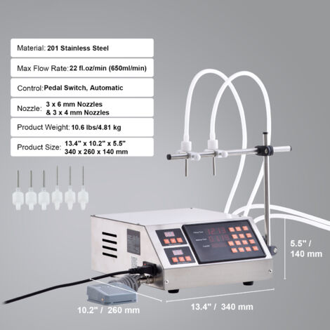 Machine Remplissage Liquide Automatique 5-3500ml - Affichage LCD Pour Parfums, Boissons, Huiles