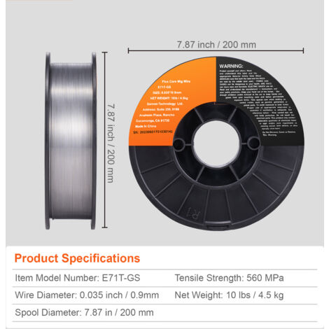 Kimllier E71T-GS Schweißdraht – 1,0 Mm (0,035 Zoll), 4,5 Kg Spule, Gaslos, Für Allgemeine Stahlarbeiten