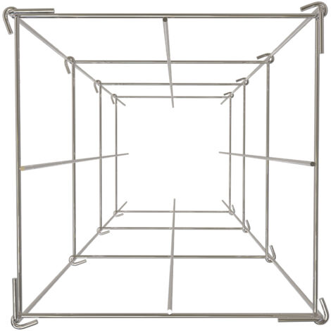 Mophorn Lot de 5 cages à tomates carrées 30 x 30 x 117 cm, en acier avec revêtement en PVC argenté pour légumes grimpants, fruits et fleurs