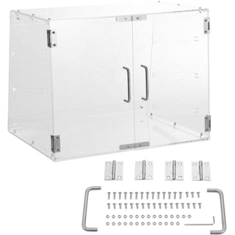 Mophorn Vitrine de présentation de pâtisserie , comptoir commercial à 3 niveaux. Boîte en acrylique avec porte arrière et étagères amovibles. Garde au frais. Pour beignets, bagels, gâteaux, biscuits (1/5)
