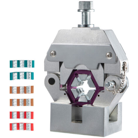 Presse à tuyaux hydraulique manuelle portable Mophorn 71550 - Kit d'outils de sertissage de tuyaux avec 4 matrices pour climatisation de voiture - Outil de sertissage durable, fonctionnement manuel