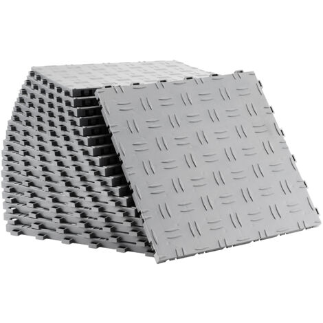 Mophorn – Dalles de sol emboîtables 12 x 12 x 0,53 pouces – Lot de 50 – Antidérapantes – Résistantes à l'eau – Pour garages et ateliers