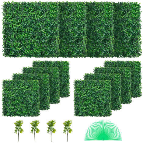 Mophorn – Lot de 12 panneaux de buis artificiels 20x20 pouces – Épaisseur 4 cm – 100% polyéthylène – Résistants aux UV pour décoration intérieure et extérieure - 12pcs
