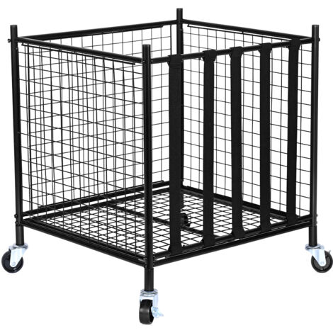Mophorn – Chariot de rangement à roulettes pour ballons de sport – Cadre en acier au carbone – Rangement sécurisé avec bandes élastiques – Utilisation intérieure/extérieure