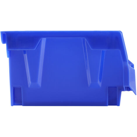 Mophorn Bac de rangement en plastique , 5 x 4 x 3 pouces, bac de rangement empilable suspendu, bleu/rouge, paquet de 24, conteneurs robustes pour placard, cuisine, bureau, garde-manger (1/5)