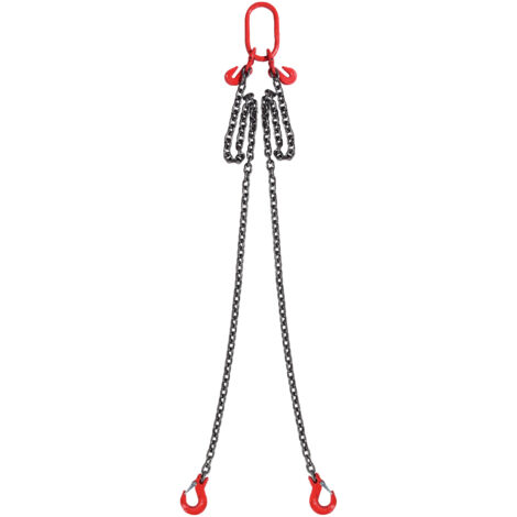 Mophorn  Élingue à chaîne, 5/16 po x 6 pi, avec crochets, palans à chaîne pour moteur G80, 6 600 lb/3 tonnes, pour palans à moteur, avec crochets de préhension à 2 pattes et ajusteurs