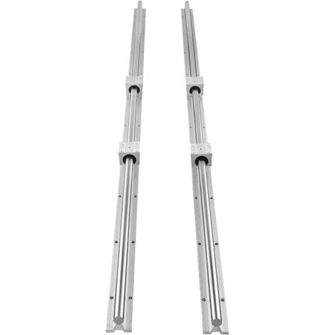 Mophorn – Jeu de rails de guidage linéaire SBR16 1500mm – 2 rails en aluminium avec 4 blocs SBR16UU – Pour machines CNC et projets d'automatisation