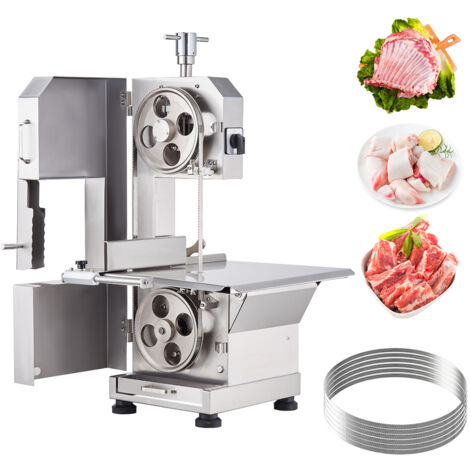 Mophorn Scie à ruban électrique commerciale pour viande, 2 200 W, machine à scier les os en acier inoxydable, robuste, pour boucheries et transformation de la viande
