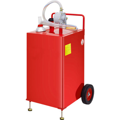Réservoir de carburant Mophorn de 30 gallons, réservoir de stockage de gaz portable sur 2 roues avec pompe manuelle, conteneur de diesel et d'essence pour voitures, tondeuses à gazon, VTT