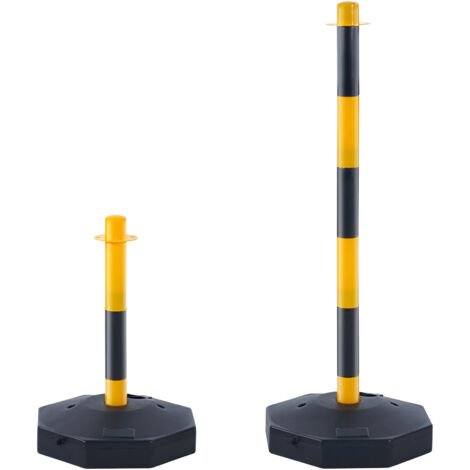 Mophorn Cônes de délimitation de trafic réglables , lot de 6, barrière de sécurité routière avec base remplissable, chaîne de 8 pieds, pour le contrôle de la circulation