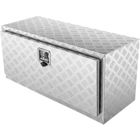Mophorn Boîte de rangement sous carrosserie pour camion, 91,4 x 43,2 x 45,7 cm, plaque diamantée en aluminium robuste, boîte à outils étanche avec serrure, loquet à poignée en T pour camions, camionne