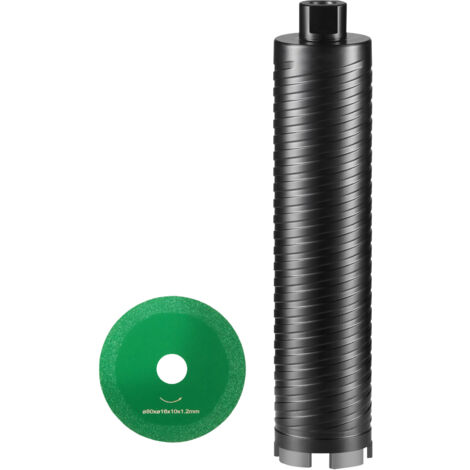 Foret à carotter Mophorn, forets diamantés humides/secs de 2,5 po pour briques et blocs. Foret à carotter le béton avec adaptateur de foret pilote et lame de scie. Profondeur de perçage de 9,5 po, fil (1/5)