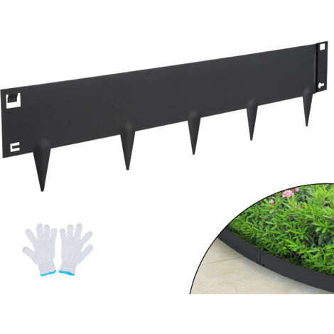 3x Bordures De Jardin Métal Galvanisé Pour Massifs Allées Plantes Potager 5 M X 16 Cm, Gris Argenté