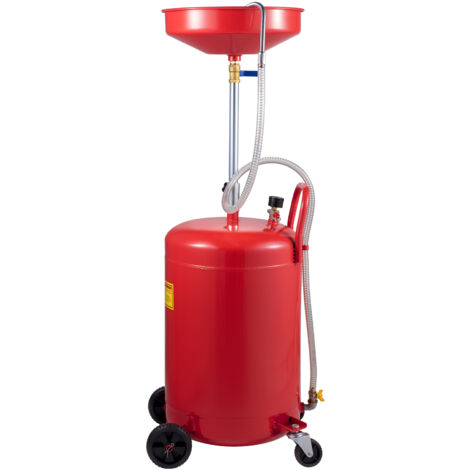 Mophorn – Réservoir de vidange d'huile usagée 20 gallons – Entonnoir réglable 38,5 cm – Roues pivotantes pour transport facile – Système pneumatique