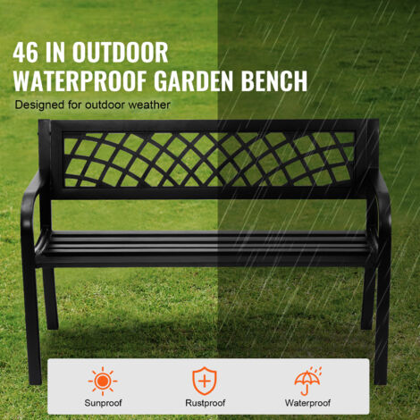 Banc De Jardin En Métal Blanc Style Rétro - 2 Places, Dimensions 130x45x94 Cm, Accoudoirs Volutes, Pour Terrasse Ou Balcon