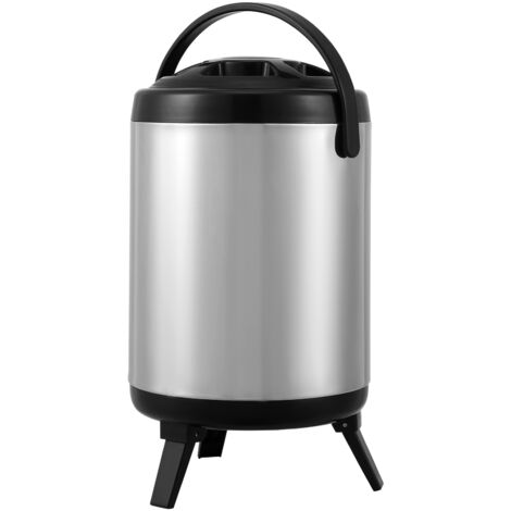 Mophorn  Distributeur de boissons isotherme en acier inoxydable , 1,5 gallon (6 litres), serveur de boissons chaudes et froides thermiques avec poignée à robinet, qualité alimentaire