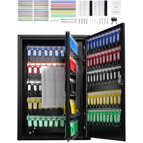 Mophorn    Armoire à 200 clés, boîte à clé de sécurité réglable, organiseur de clés en acier avec 200 étiquettes colorées et 4 cartes d'enregistrement, idéal pour l'école, le bureau, l'hôtel