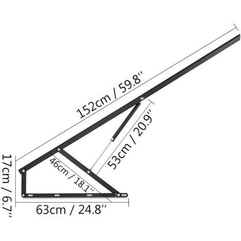 Mécanisme Levage Hydraulique Pour Lit Rangement - Ressort à Gaz, Longueurs 61cm à 150cm - 10