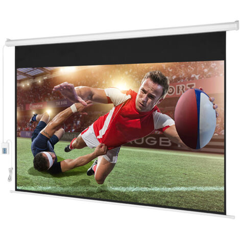 Mophorn  Morphorn Écran de projecteur motorisé, 100 pouces 16:9 4K 1080 HD, électrique avec télécommande. Idéal pour le théâtre à domicile et au bureau