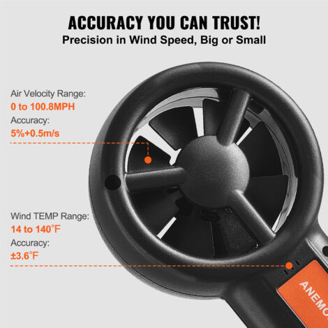Anémomètre Portatif BTMETER BT-100 - Mesurez Vitesse Du Vent, Température Et Plus Pour Drone, CVC Et Plein Air (Pack De 2)