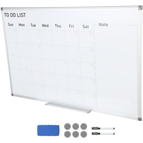 Mophorn – Tableau blanc magnétique 36 x 24 pouces – Calendrier effaçable à sec – Surface lisse et magnétique – Accessoires inclus pour planification