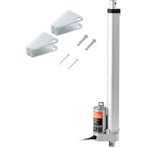 Mophorn Actionneur linéaire 12 V, course de 12 pouces, capacité de charge élevée de 330 lb/1 500 N, vitesse de mouvement de 0,19 po/s, support de montage inclus, protection IP54