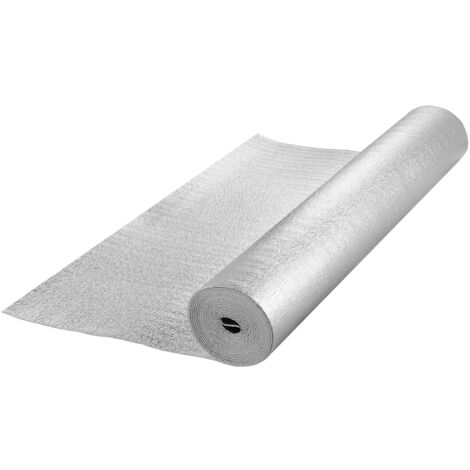 Mophorn Rouleau d'Isolation Réfléchissant Double, Barrière Radiante en Mousse, 3,2 mm 48 po x 25 pi, Feuille d'Aluminium Double Face, Bouclier Réfléchissant la Chaleur en Mousse EPE (1/5)