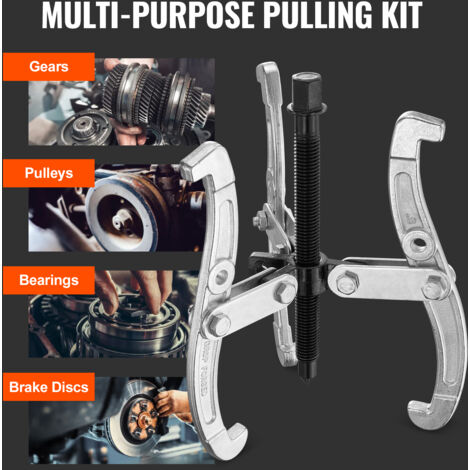 Swpeet Lot De 4 Extracteurs De Roulement à 3 Mâchoires De 7,6 Cm, 10,2 Cm, 15,2 Cm, Outil De Retrait De Poulie Robuste Avec Mâchoires Réversibles, Kit D'extracteur De Vitesse Blanc Pour