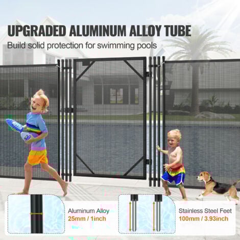 WaterWarden Clôture De Piscine De 1,2 M X 3,6 M, Mobile/amovible Pour Enfants, Installation