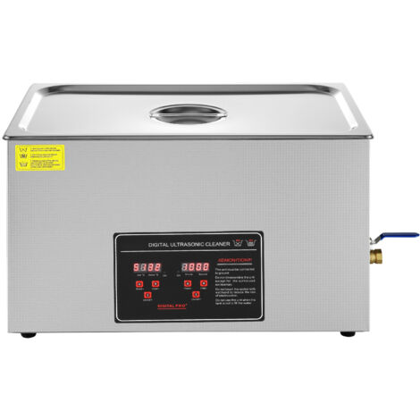 Mophorn Nettoyeur à ultrasons avec minuterie numérique et chauffage, machine de nettoyage sonique professionnelle en acier inoxydable de 30 L pour bijoux, lunettes, montres, bagues, petites pièces