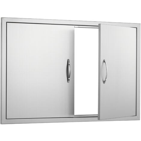 Porte Per Cucina Da Esterno In Acciaio Inox - 33x22 Pollici, Doppia Anta, Per Barbecue E Isola - Foto 8
