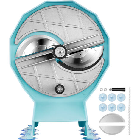 Mophorn  Trancheuse manuelle pour fruits et légumes, épaisseur réglable de 0 à 12 mm, double ports d'alimentation, lame en acier inoxydable pour concombre, citron, tomate