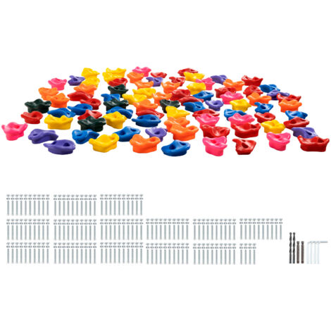 OTITU Prises D'Escalade Pour Enfant – Lot De 5 Pierres Colorées Avec Vis De Fixation – Mur D'Escalade Intérieur Et Extérieur – Dès 3 Ans