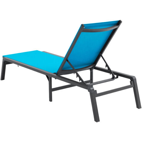 Chaise longue active sur la plage avec coussin 75 x 63 x 43-114 cm