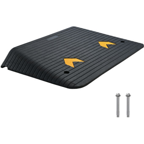 Mophorn Rampe de seuil en caoutchouc Rampe de porte 4" Rise Capacité de charge de 15 tonnes, rampe de bordure en caoutchouc robuste pour voitures, fauteuils roulants et chariots (1/5)