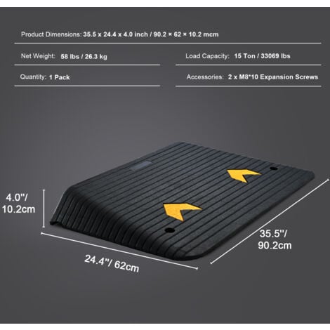 Rampe De Seuil De Porte Avec Hauteur Réglable,pour Fauteuils Roulants