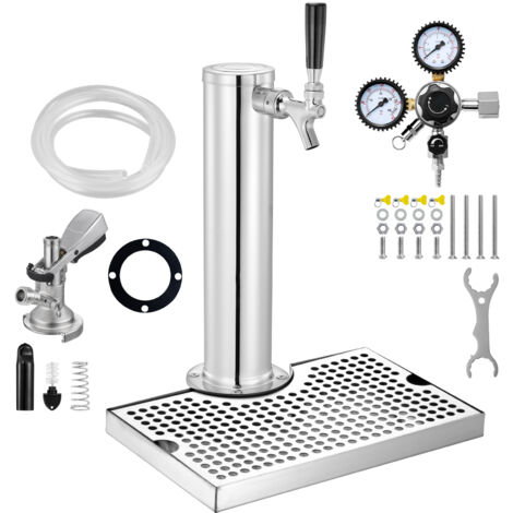 Mophorn – Kit de tour Kegerator en acier inoxydable – Robinet unique pour bière et kombucha – Installation facile – Bac d'égouttage inclus (1/5)