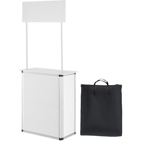 Mophorn Table de podium portable pour salon professionnel Mophorn, 30,91 x 14,96 x 71,46, comptoir d'exposition pliable avec mur, table de bar de promotion au détail, podium pop-up