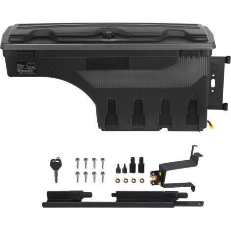 Mophorn – Coffre de rangement pour benne de camion 6,6 gal – Verrouillable et étanche – Compatible Chevrolet Silverado 1500 et GMC Sierra 1500 2019-2020 – Noir