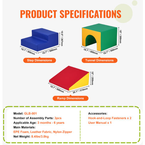 Blocs De Construction En Mousse Pour Enfants Escalade Intérieur : 4 Blocs De Construction Souples Blocs De Construction Géants Blocs De Construction Souples Bébé Montessori Grands Blocs De